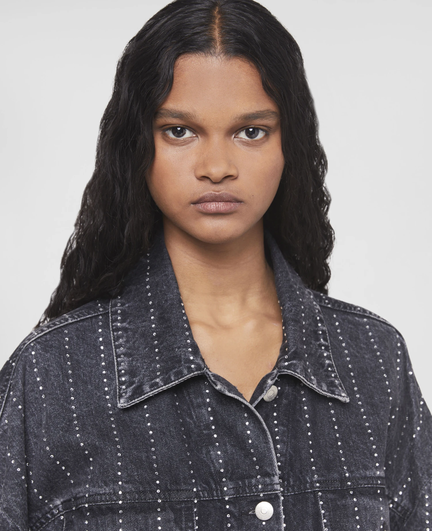 STELLA MCCARTNEY Crystal Pinstripe Oversized Denim Jacket 6 STELLA MCCARTNEY Crystal Pinstripe Oversized Denim Jacket - Image 4