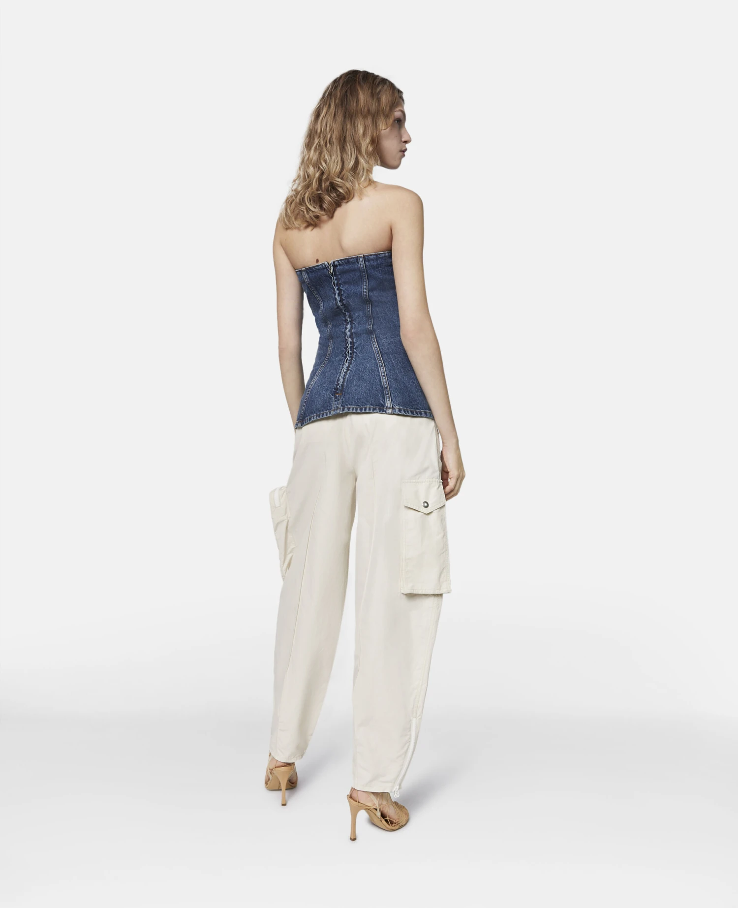 STELLA MCCARTNEY Vintage Wash Denim Bustier Top 5 STELLA MCCARTNEY Vintage Wash Denim Bustier Top - Image 3