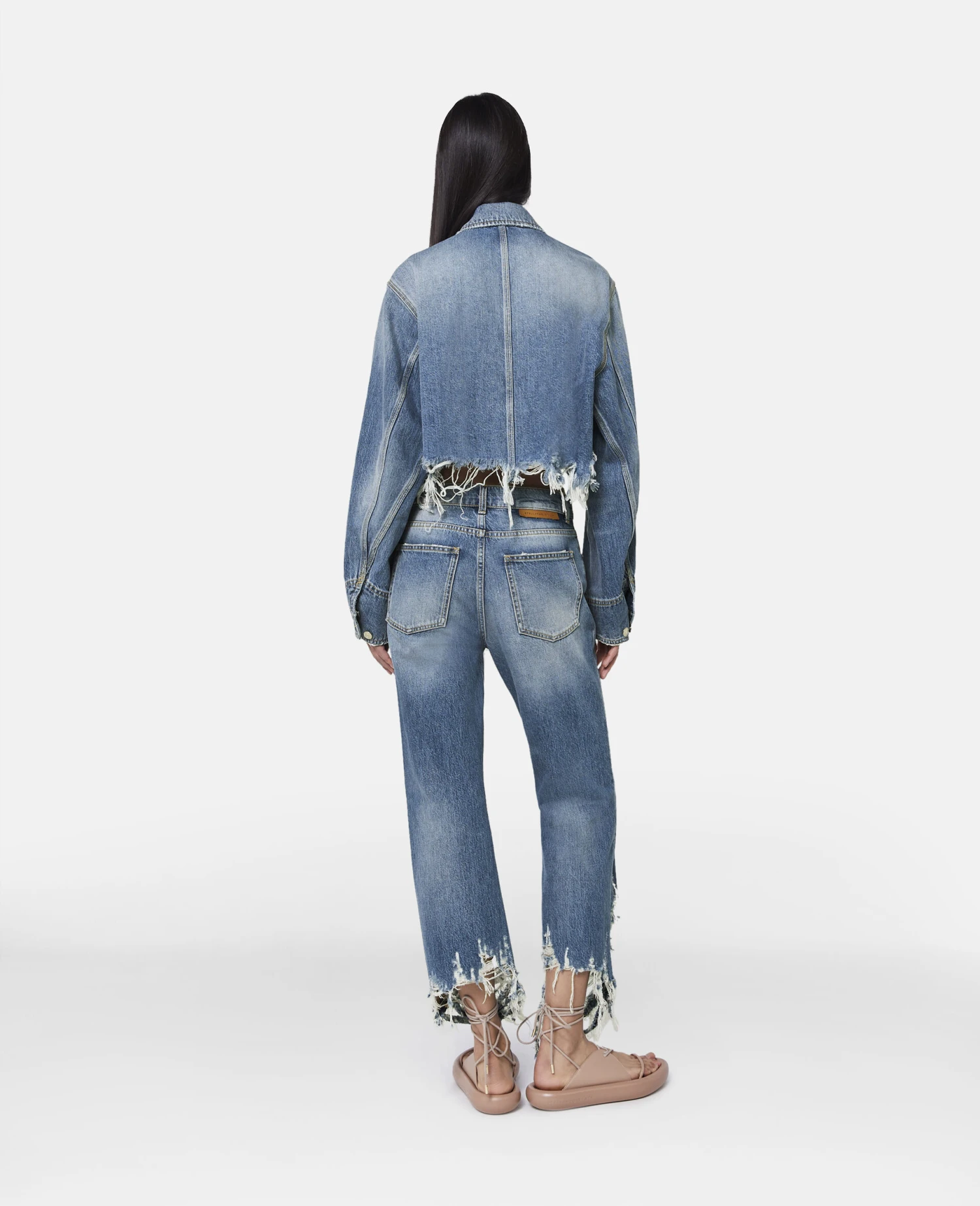 STELLA MCCARTNEY Vintage Wash Distressed Cropped Denim Jacket 5 STELLA MCCARTNEY Vintage Wash Distressed Cropped Denim Jacket - Image 3