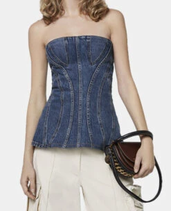 STELLA MCCARTNEY Vintage Wash Denim Bustier Top 9 STELLA MCCARTNEY Vintage Wash Denim Bustier Top -Stella Mccartney Store d13a76dc8d8732e48cf99522cd1f0d897c94ca4e 6D01473SPH194406 P