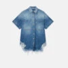 STELLA MCCARTNEY Vintage Wash Deconstructed Denim Shirt Dress
