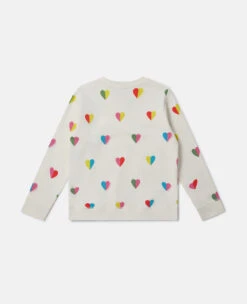 STELLA MCCARTNEY Heart Print Longline Sweatshirt -Stella Mccartney Store da5b3a3b3f785d72a72e0867b9e6efe152600906 K01404PK03669002 P