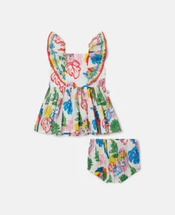 STELLA MCCARTNEY Jungle Print Dress And Bloomers Set -Stella Mccartney Store e1d49f74579f42b670d4e110020eee429fc288a7 K02280PK03639002 P