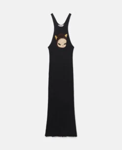 STELLA MCCARTNEY Upset Kitty Crochet Patch Racerback Midi Dress