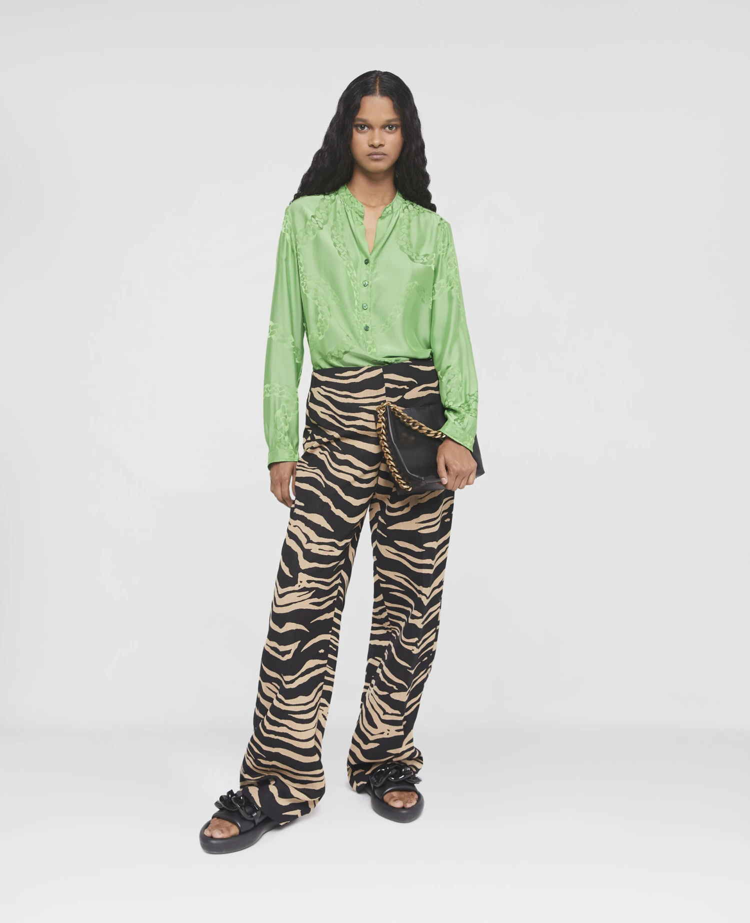 STELLA MCCARTNEY Falabella Chain Silk Jacquard Shirt 4 STELLA MCCARTNEY Falabella Chain Silk Jacquard Shirt - Image 2