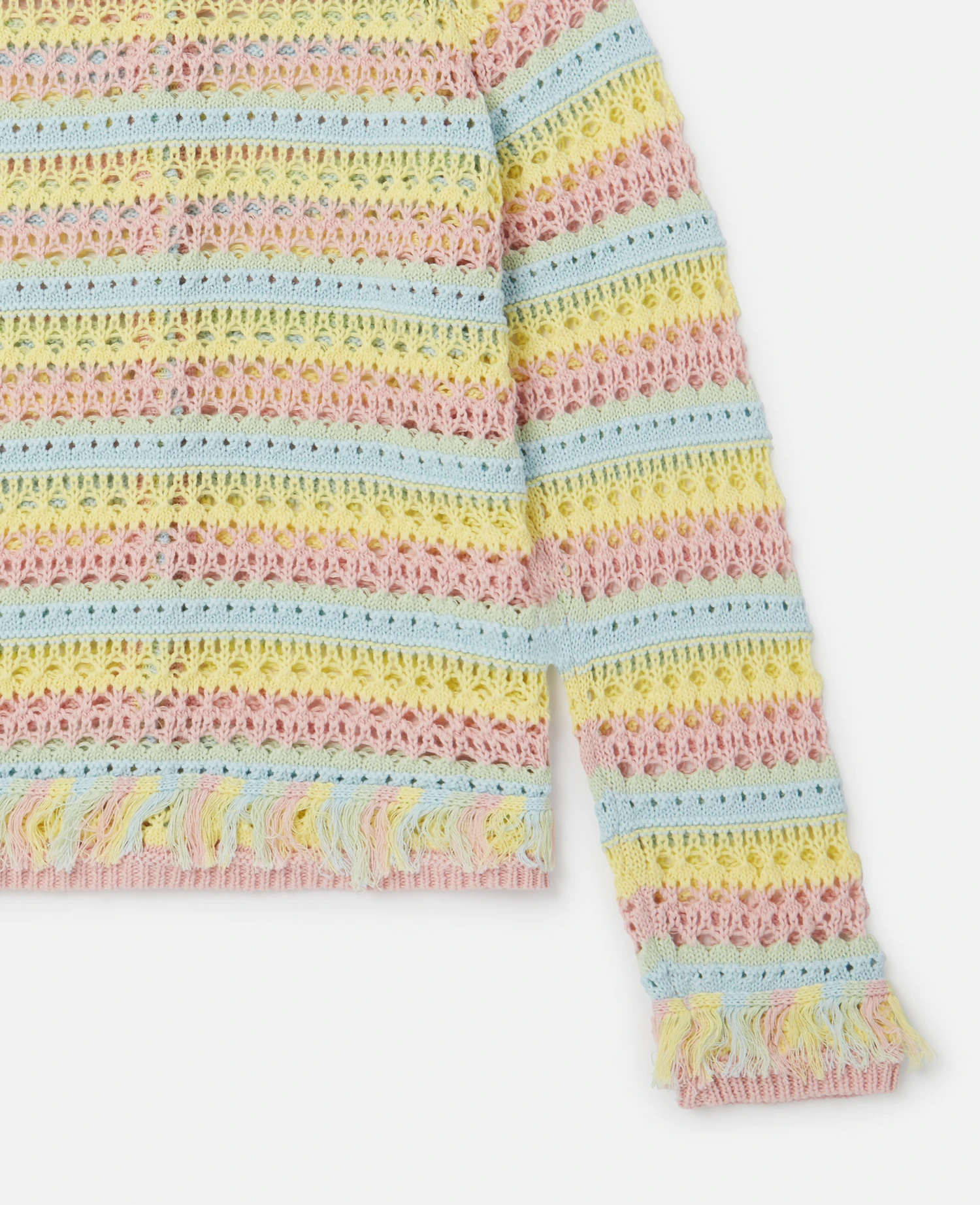 STELLA MCCARTNEY Pastel Rainbow Stripe Crochet Cardigan 6 STELLA MCCARTNEY Pastel Rainbow Stripe Crochet Cardigan - Image 4