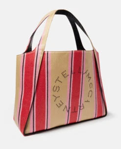 STELLA MCCARTNEY Stella Logo Striped Raffia Tote Bag -Stella Mccartney Store f256786bb59b236957782ed47274ad7e64911163 502793WP01416309 G