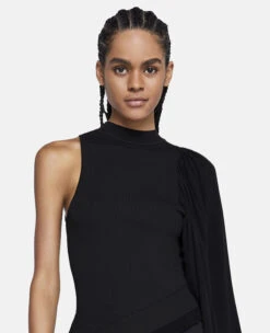 STELLA MCCARTNEY Silk Sleeve Rib-Knit Top -Stella Mccartney Store f26f1c527a54c1e799eb2d14b0d2543fed41782f 6K04093S23931000 P