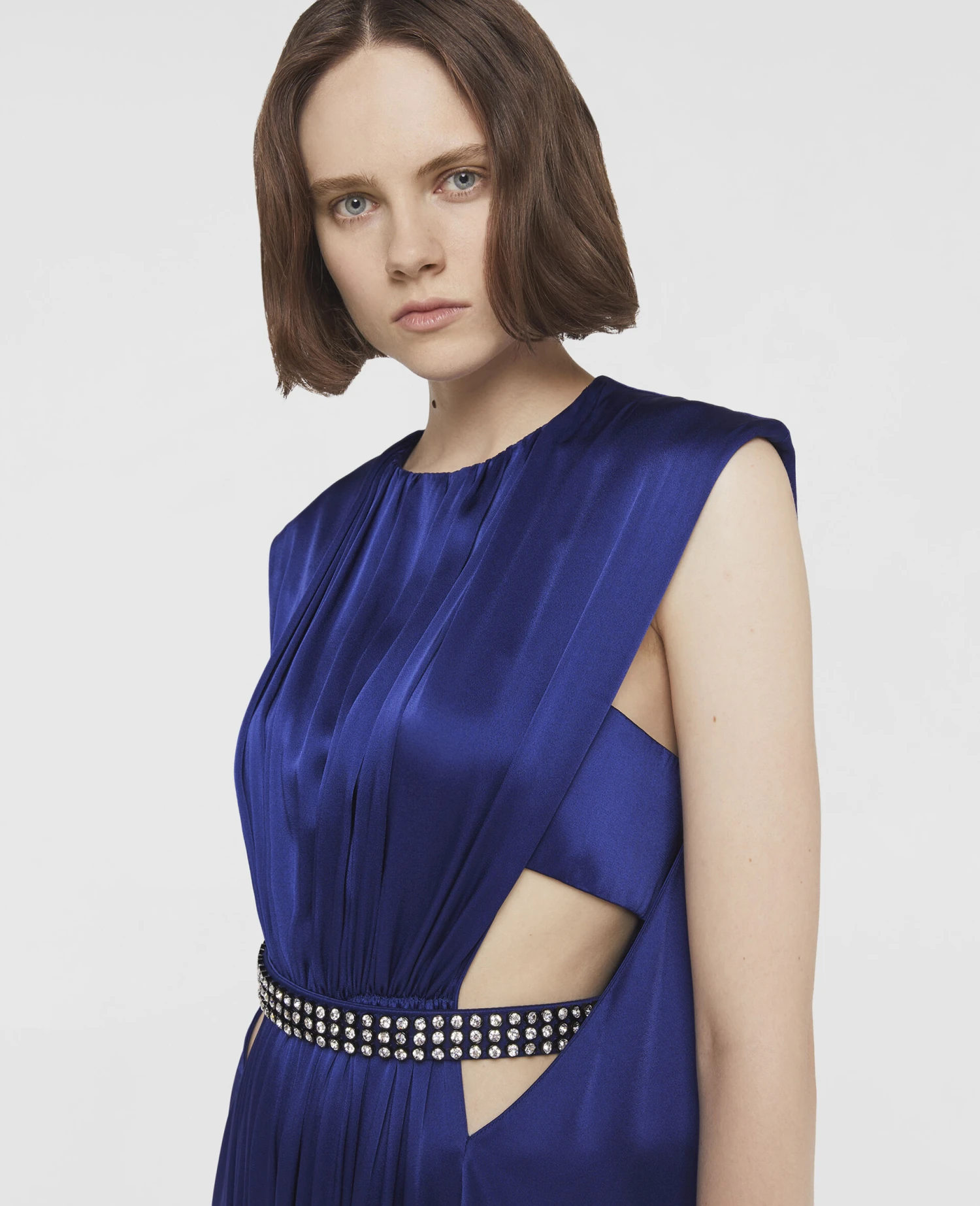 STELLA MCCARTNEY Belted Pleat Front Double Satin Evening Dress 6 STELLA MCCARTNEY Belted Pleat Front Double Satin Evening Dress - Image 4