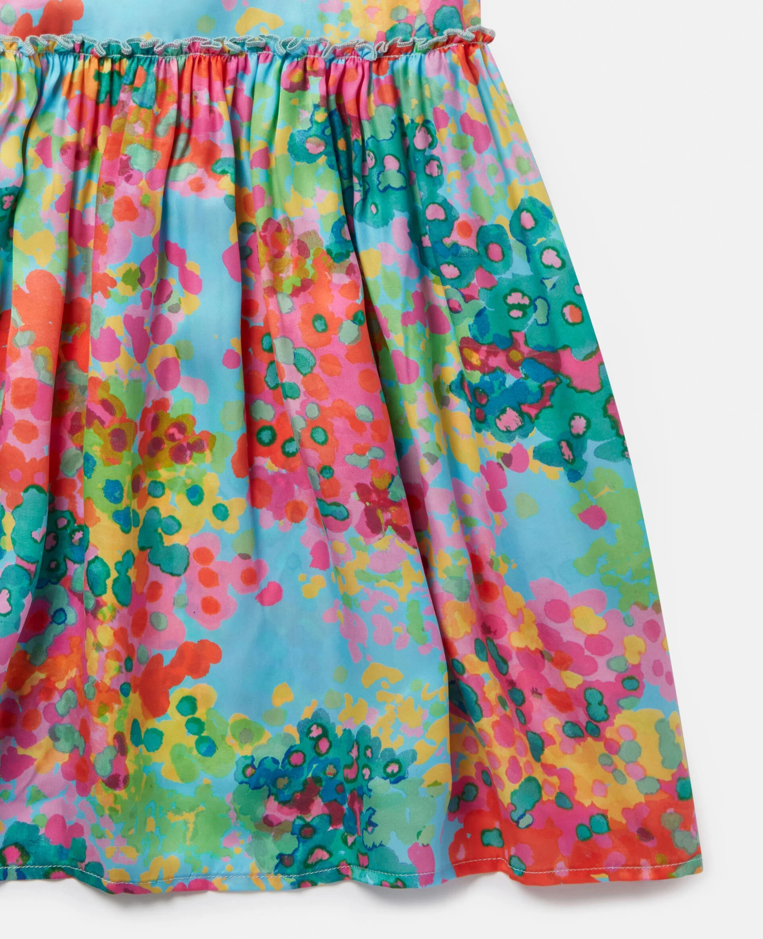 STELLA MCCARTNEY Painted Floral Print Frill Trim Dress 6 STELLA MCCARTNEY Painted Floral Print Frill Trim Dress - Image 4