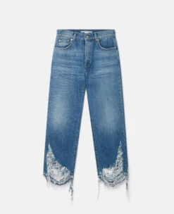 STELLA MCCARTNEY Vintage Wash Deconstructed Straight Leg Jeans